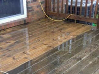 Deck power washing of washed and not washed